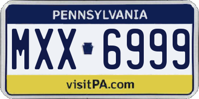 PA license plate MXX6999