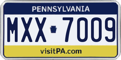 PA license plate MXX7009