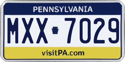 PA license plate MXX7029