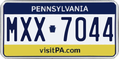 PA license plate MXX7044
