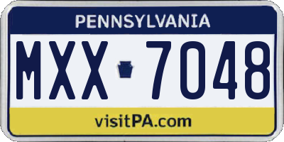 PA license plate MXX7048