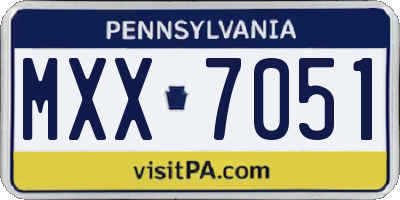 PA license plate MXX7051