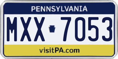 PA license plate MXX7053