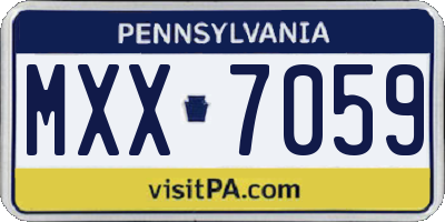 PA license plate MXX7059