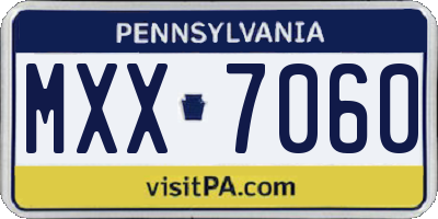 PA license plate MXX7060