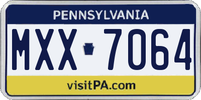 PA license plate MXX7064