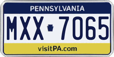 PA license plate MXX7065