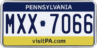 PA license plate MXX7066