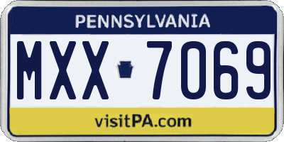 PA license plate MXX7069