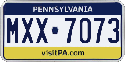 PA license plate MXX7073