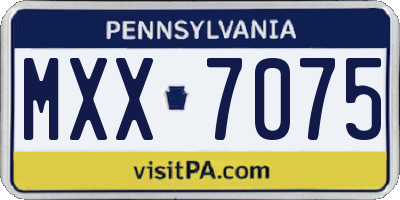 PA license plate MXX7075