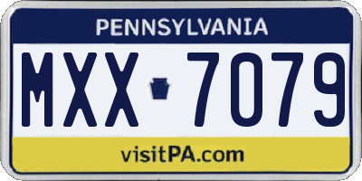 PA license plate MXX7079