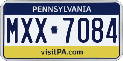 PA license plate MXX7084