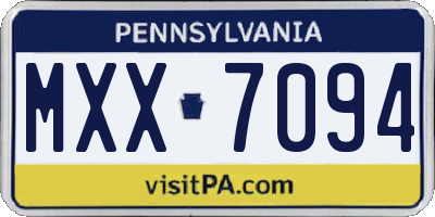 PA license plate MXX7094