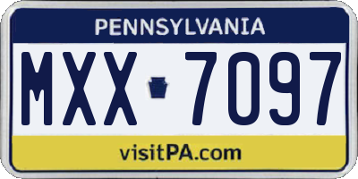 PA license plate MXX7097