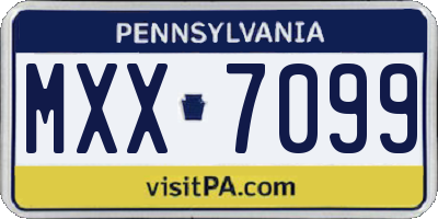 PA license plate MXX7099
