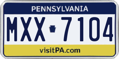 PA license plate MXX7104