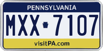 PA license plate MXX7107