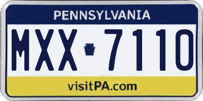 PA license plate MXX7110