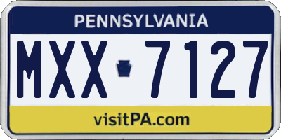 PA license plate MXX7127