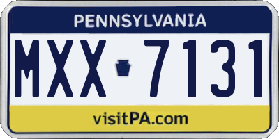 PA license plate MXX7131
