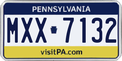 PA license plate MXX7132