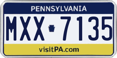 PA license plate MXX7135