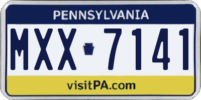 PA license plate MXX7141