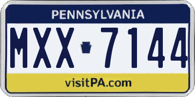 PA license plate MXX7144