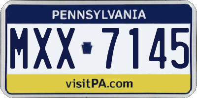 PA license plate MXX7145