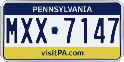 PA license plate MXX7147
