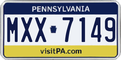 PA license plate MXX7149