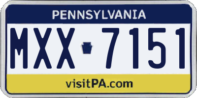 PA license plate MXX7151