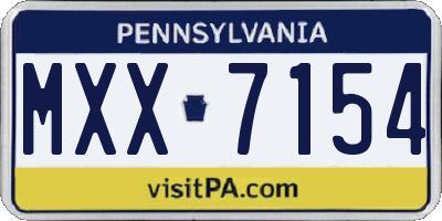 PA license plate MXX7154