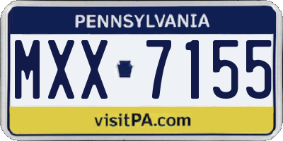 PA license plate MXX7155
