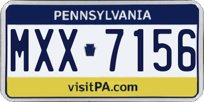 PA license plate MXX7156