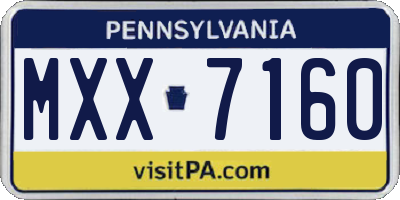 PA license plate MXX7160