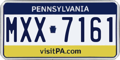 PA license plate MXX7161