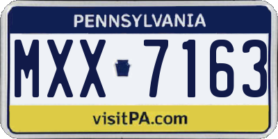 PA license plate MXX7163