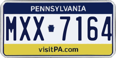 PA license plate MXX7164