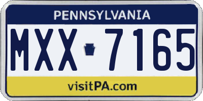 PA license plate MXX7165