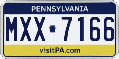 PA license plate MXX7166
