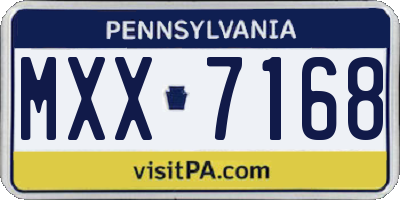 PA license plate MXX7168