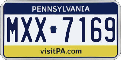 PA license plate MXX7169