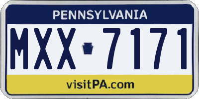 PA license plate MXX7171