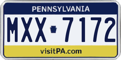 PA license plate MXX7172