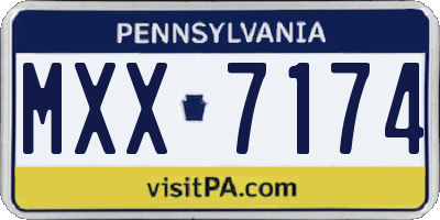 PA license plate MXX7174