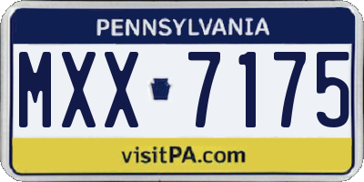 PA license plate MXX7175