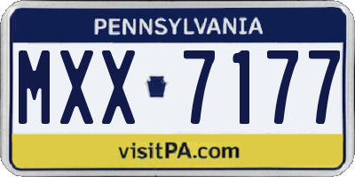 PA license plate MXX7177