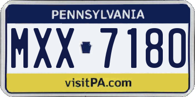 PA license plate MXX7180